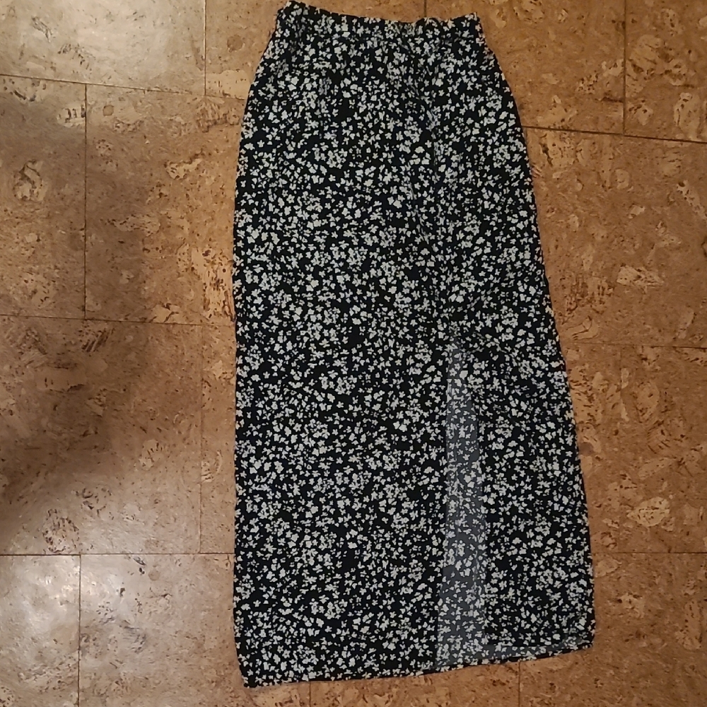 Floral Black Skirt